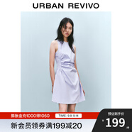 UR2025春季新款女摩登氣質(zhì)褶皺收腰顯瘦無袖連衣裙UYY750030 淡紫 XS