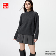 優(yōu)衣庫女裝舒芙蕾半高領(lǐng)針織衫/毛衣毛衫479158 08 深灰色 M /160/84A