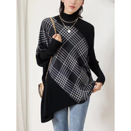 GABALMANIA秋冬季韓版寬松毛衣女蝙蝠袖遮肚上衣 黑色 均碼