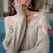 粉紅大布娃娃【高定系列】粉紅大布娃娃燕麥色山羊絨針織衫女毛衣2025冬季新款 燕麥色 M