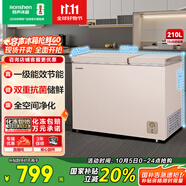 容聲（Ronshen）210升冰柜家用大容量小冷藏大冷凍雙溫冷柜一級(jí)能效廚房頂開(kāi)門臥式冰箱BCD-210MSA國(guó)家補(bǔ)貼