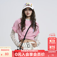 KAMA卡瑪時(shí)尚暈染短袖T恤2025新款春夏男女復(fù)古印花百搭情侶體恤 粉色 M