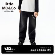 little MO&Co.Smiley聯(lián)名系列加絨 little moco童裝25冬裝兒童火山巖牛仔褲親子 牛仔黑色 火山巖蓄熱 165 165/67