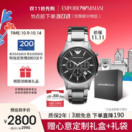 安普里奧·阿瑪尼（Emporio Armani）飛行員手表男士 多功能三眼計時(shí)石英表生日禮物送男友AR2434