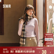 森馬（Semir）長(zhǎng)袖T恤女半高領(lǐng)吸濕發(fā)熱抗菌2024冬緊身抓絨打底衫109724101001