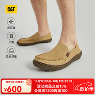 CAT卡特休閑皮鞋船鞋一腳蹬豆豆鞋經(jīng)典款舒適低幫鞋商場同款 杏黃 41