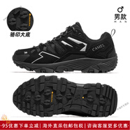 CAMEL【王俊凱同款】駱駝昆侖山登山鞋女防滑徒步鞋子戶(hù)外男士運動(dòng)鞋 7035C，黑/銀灰，男款 反絨版 43