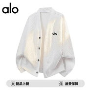 ALO2025學(xué)生裝品牌折扣 秋季情侶開衫毛衣休閑寬松針織衫情侶親子裝 白色 M
