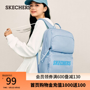 斯凱奇（Skechers）雙肩包男女同款學(xué)生經(jīng)典紅色書包時(shí)尚大容量休閑運(yùn)動(dòng)旅行通勤背包 空氣藍(lán)/01CQ