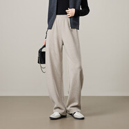 ESE-Y逸陽(yáng)軟糯香蕉褲女2025秋新款高腰直筒白色寬松長(cháng)褲休閑窄版糯米褲 燕麥色 31