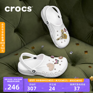 crocs卡駱馳洞洞鞋貝雅男鞋女鞋輕便耐磨一腳蹬拖鞋休閑鞋|10126 白-100 37 /38(230mm)