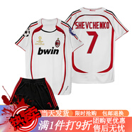 CEENIU06-07AC米蘭復古球衣22號卡卡21號皮爾洛3號馬爾蒂尼長(cháng)短袖足球服 0607客場(chǎng)7號舍普琴科套裝 M(130-145斤)