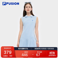 FILAFUSION斐樂潮牌女子針織連衣裙2025夏季無(wú)袖百褶連身裙