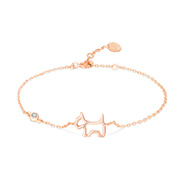 璦嘉莎（AGATHA）/璦嘉莎臻我鏤空小狗手錬純銀法式優(yōu)雅飾品 玫瑰金鏤空鋯石小狗手錬_15-18cm