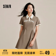 森馬觀園吉聯(lián)名連衣裙女字母熊貓夏季收腰撞色polo裙109324114026