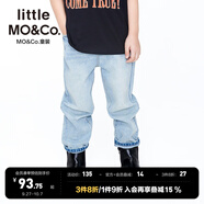 little MO&Co.童裝夏裝兒童褲子男童長褲女童純棉長款牛仔褲 牛仔藍色 110 110/53