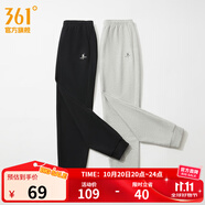 361°運(yùn)動(dòng)褲女季秋季直筒加絨針織長(zhǎng)褲束腳女子常規(guī)舒適褲子女 【束腳】超級(jí)黑 L