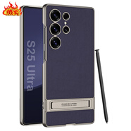三星S25ultra手機殼新款全包防摔磨砂薄GalaxyS25Ultra羊巴皮保護套in 【GK凱旋薄素皮支架】紫色 三星Galaxy_S25_Ultra