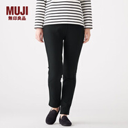無(wú)印良品 MUJI 女式 彈力 里抓絨 收腿褲 褲子 長(zhǎng)褲 休閑褲 黑色1A L(165/90)