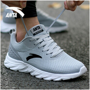 安踏男鞋跑步鞋2025新款冬季透氣網(wǎng)鞋休閑鞋旗艦男士運動(dòng)鞋男 霧灰/黑/安踏白5521 42