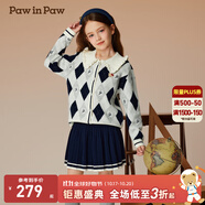 PawinPaw卡通小熊童裝秋冬女童氣質(zhì)淑女毛織針織套裝裙子 Navy藏青色/59 110 cm