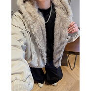 牧唯麂皮座山雕棉服男士2025秋冬新款高品質(zhì)加厚保暖夾棉襖衣美式外套 A486-MF002淺灰 M [建議90-110斤]