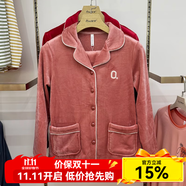意大萊（yidalai）睡衣女珊瑚絨情侶款加厚家居服男士法蘭絨秋冬季睡衣家居服套裝 4959-意粉-女款 L