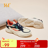 361°運動(dòng)鞋男秋季網(wǎng)布復古輕便厚底休閑老爹跑步鞋子男672036763-3