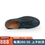愛步（ECCO）【JD物流直達(dá)】休閑皮鞋男系帶舒適休閑板鞋男 柔酷7號(hào) 470294 01048-海軍藍(lán) 39