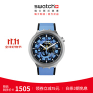 斯沃琪（Swatch）瑞士手表  生日禮物男女時(shí)尚夜光石英表 不朽蔚藍(lán) SB07S106
