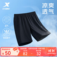 特步短褲男五分褲夏裝新款寬松運(yùn)動(dòng)褲透氣速干褲跑步健身男褲子 正黑色-0140 L