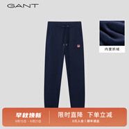 GANT甘特春季新款長褲女抓絨加絨舒適保暖純色休閑束腳運動褲衛(wèi)褲 410-海藍 XS