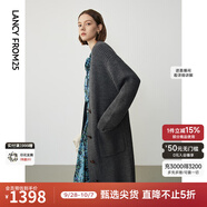 朗姿羊毛復古v領(lǐng)開(kāi)衫上衣外搭毛衣女冬季新款氣質(zhì)毛針織衫曠野美拉德 中灰色 L