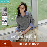 茵曼（INMAN）毛衣女POLO領秋冬套頭針織衫通勤長袖毛衣上衣 貴族灰 M