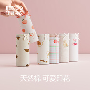 紅豆（Hodo）女士?jì)妊澘咕d中腰透氣少女式可愛(ài)印花親膚棉三角褲四條裝 816組合十一 柔熊漫語(yǔ) 4條 L (165) 建議100-120斤