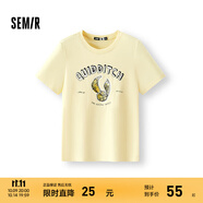 森馬（Semir）哈利波特IP|短袖t恤女小寬松涼感上衣2025夏裝新款印花速干套頭衫 黃色調(diào)00333-金色飛賊 XS