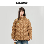 LALABOBO【商場(chǎng)同款】白鴨絨羽絨服25年冬新潮原創(chuàng)巨好看保暖秋裝外套 咖色 S