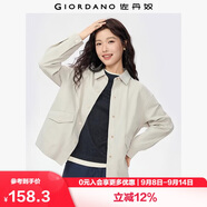 佐丹奴襯衫外套女秋冬簡約破骨口袋翻領(lǐng)針織休閑外套05375471