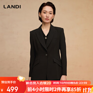 藍地（LANDI）赫本風優(yōu)雅通勤西裝外套西服一?？坌奚鞳L女2025春新品 石墨黑 M