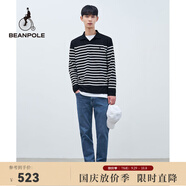beanpole秋冬新款男士韓系航海藏青色條紋敞開領(lǐng)T恤 藏青 L 180/96A