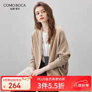 科蒙博卡2025秋冬新款蝙蝠袖羊毛衫女裝簡約開衫外套寬松針織毛衣上衣 自然駝 M