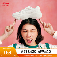 李寧蜜糖丨休閑鞋女子低幫舒適LOGO時(shí)尚運動(dòng)休閑鞋AGCU342 云霧白-1 39