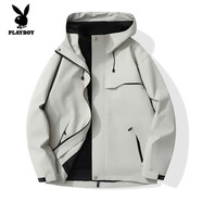 花花公子（PLAYBOY）沖鋒衣春秋新款潮流百搭三合一團隊展會(huì )外勤戶(hù)外工裝加厚秋冬外套 9236淺卡其 5XL 【40-41碼-體重195-210斤】