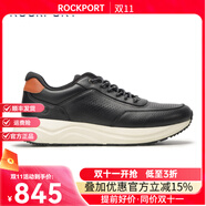 ROCKPORT樂步【明星同款】男士高端休閑鞋新款真皮商務厚底鞋運動休閑鞋子 黑色 43