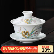 瓷牌茗茶具 蓋碗大號(hào) 青花陶瓷蓋碗花茶杯 白瓷三才碗杯敬茶碗泡茶 功夫茶具 【蕙質(zhì)蘭心】蓋碗