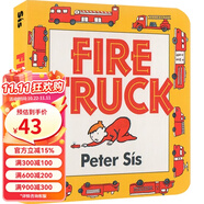 英文原版 Fire Truck 紙板書 Peter Sis 消防車 交通工具 兒童認知識物 親子早教圖畫繪本 綠山墻