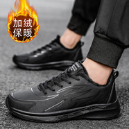回力跑步鞋男2025秋季新款輕便跑鞋防滑軟底透氣網(wǎng)鞋減震休閑運動男鞋 1927全黑【加絨】 38