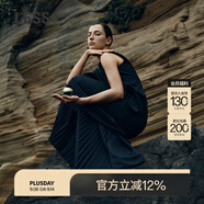 LESS【精工系列】春季綿羊毛裙子女不對稱壓褶連衣裙2N3G13600 417/雜藏青 S