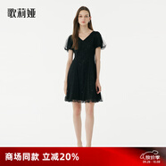 歌莉婭薄紗小黑裙夏裝顯瘦女裝宴會連衣裙小個(gè)子公主裙1A5H4H8W0 00B黑色 M