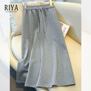 芮妍雅高端高腰灰色衛裙半身裙女秋冬季2025新款今年流行的氣質(zhì)a字傘裙 淺灰色 M 27 建議95-105斤